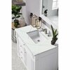 James Martin Vanities Bristol 36in Single Vanity, Bright White w/ 3 CM Ethereal Noctis Quartz Top 157-V36-BW-3ENC